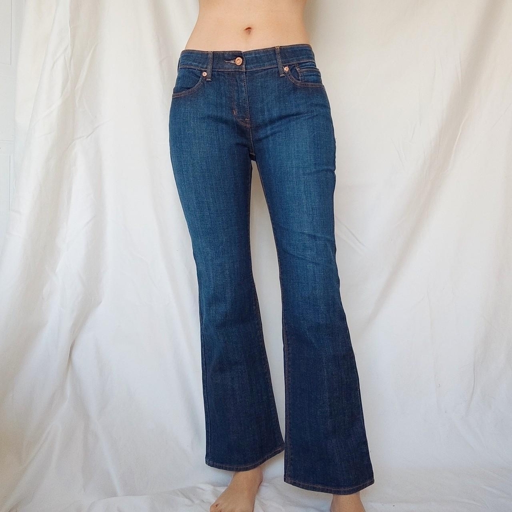 Levi's Dark Wash Mid Rise Boot Cut Flared Jeans